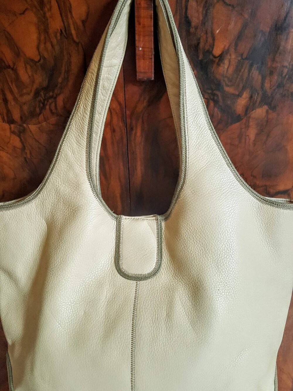 J.Jill French vanilla leather Hobo bag